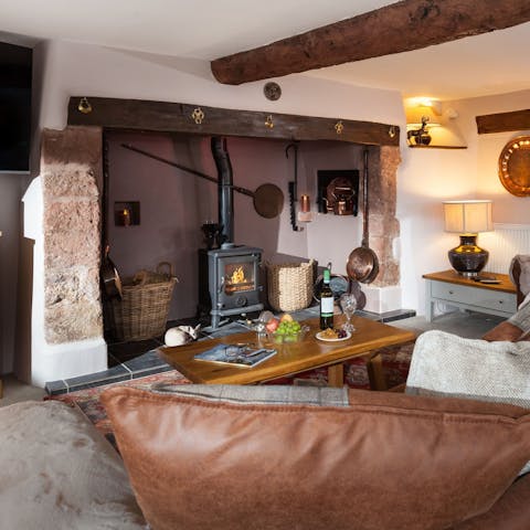 Gather around the Inglenook fireplace on chilly evenings