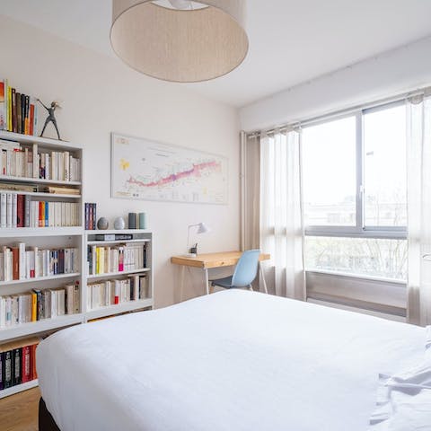 Catch up on work at the bedroom's dedicated desk space