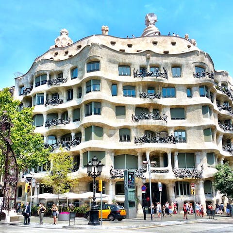 Stay one street away from Guadi's Casa Mila