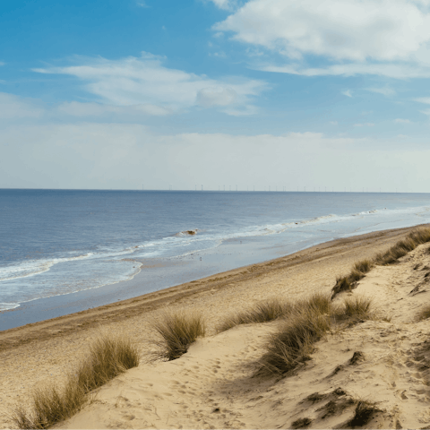 Sprawl out on Great Yarmouth's miles of sandy coastline – it's about a five-minute walk