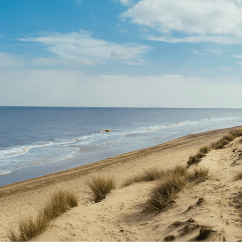 Sprawl out on Great Yarmouth's miles of sandy coastline – it's about a five-minute walk