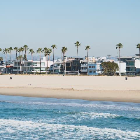 Cycle to nearby Venice Beach, where the two-mile boardwalk awaits