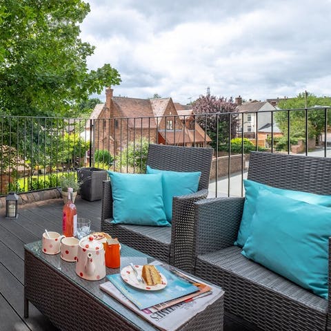 Make time for tea and cake on the rooftop terrace