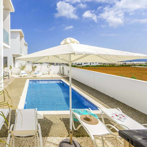 Relax in the Cypriot sun by the private pool