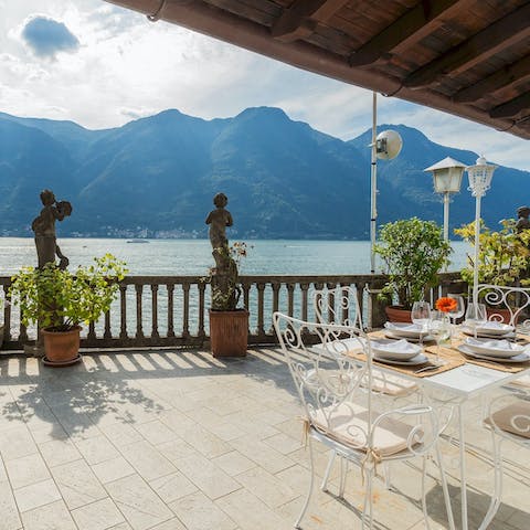 Soak up the breathtaking panorama of Lake Como from the terrace