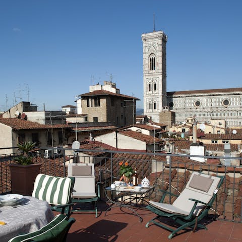 Relax on the terrace while admiring the gorgeous surrounding view 