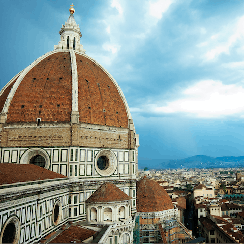 Visit the iconic Cathedral of Santa Maria del Fiore, just a two–minute drive away