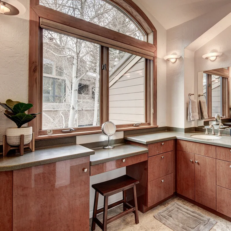 A handy dressing table in the master bathroom