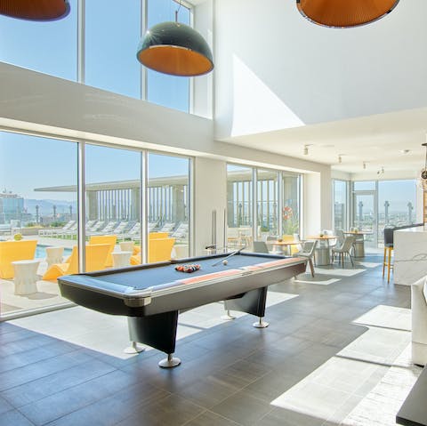 Challenge your neighbours to a game of billiards in the shared lounge