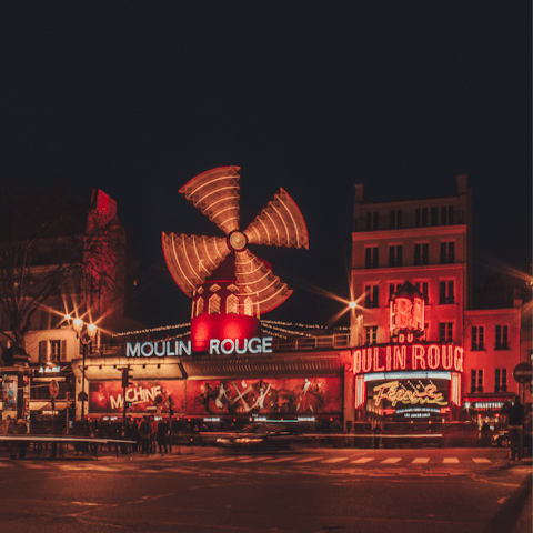 Visit the famous Moulin Rouge, four minutes away on foot