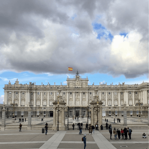 Admire the Grand Palace of Madrid, a twenty-minute walk away