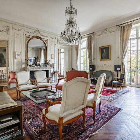 Unwind in style – the Haussmann-style building dates back to 1880
