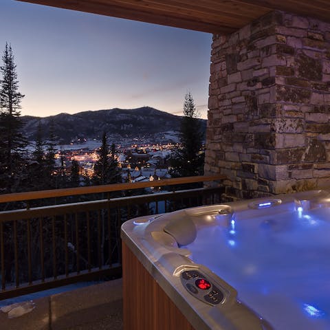 Enjoy the stunning view from the hot tub