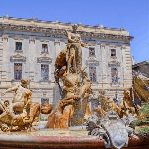 Admire the Fontana di Diana, a five-minute stroll form your door