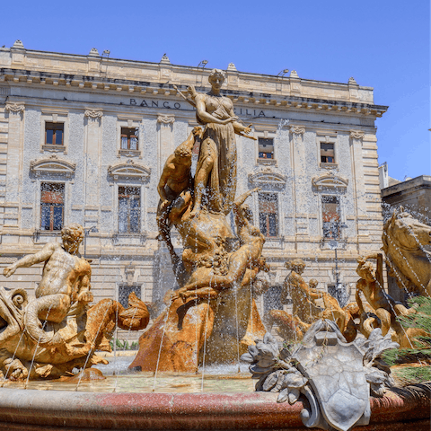 Admire the Fontana di Diana, a five-minute stroll form your door