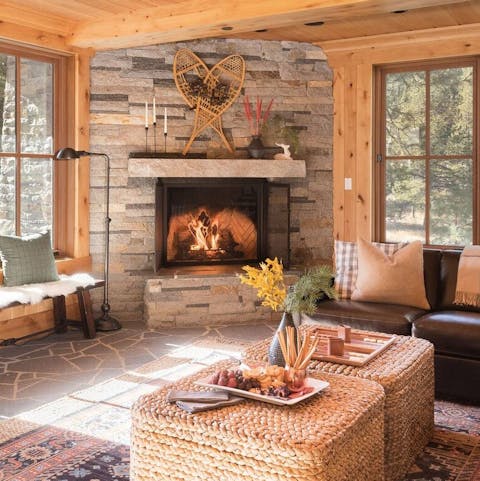 Get toasty toes in front of the fireplace