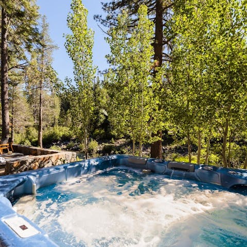 Soothe your aching muscles in the hot tub