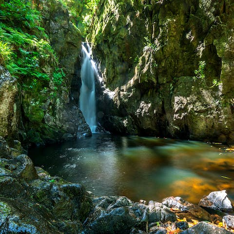 Follow the nearby trail to Stanley Ghyll Waterfall