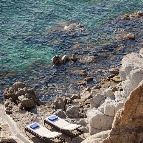 Wander down to the sea and dip your toes in the Aegean