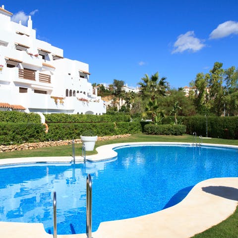 Take a dip in the refreshing waters of the communal pool