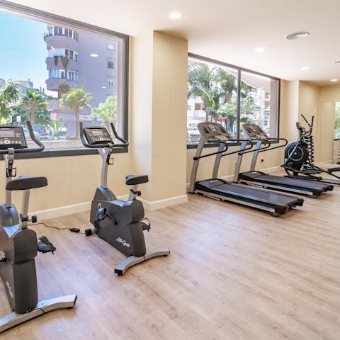 Maintain your daily fitness routine in the on-site gym
