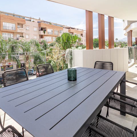 Enjoy group meals out on your private terrace