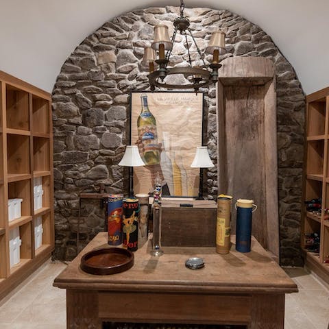 Check out the wine cellar 
