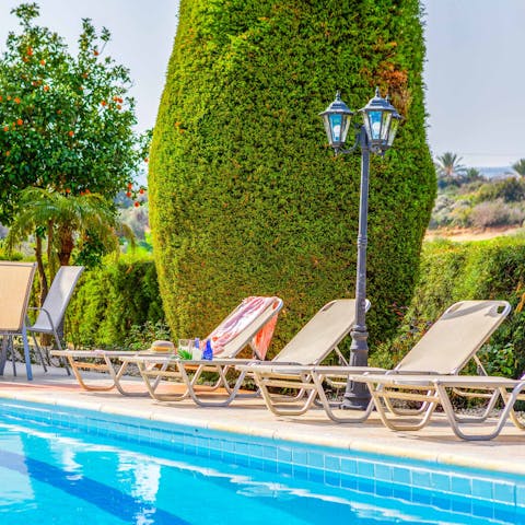 Spend days lounging by the swimming pool in the hot Cypriot sunshine 