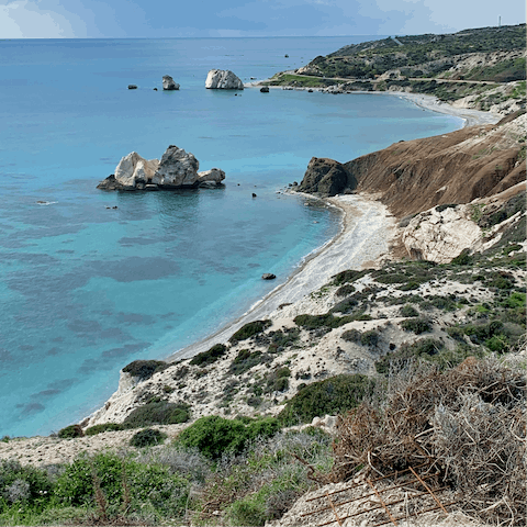Explore the beautiful coastline of Paphos, and spend a day on the beach