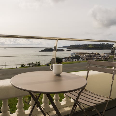 Take in the sea view from your private balcony
