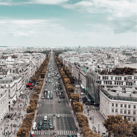 Stay just a five-minute walk from the famous Champs-Elysées