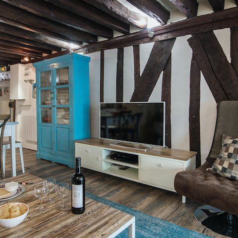 Get cosy among the home's historic beams  