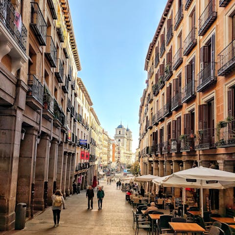 Stay a short walk from the Plaza Mayor, filled with terrace bars and restaurants