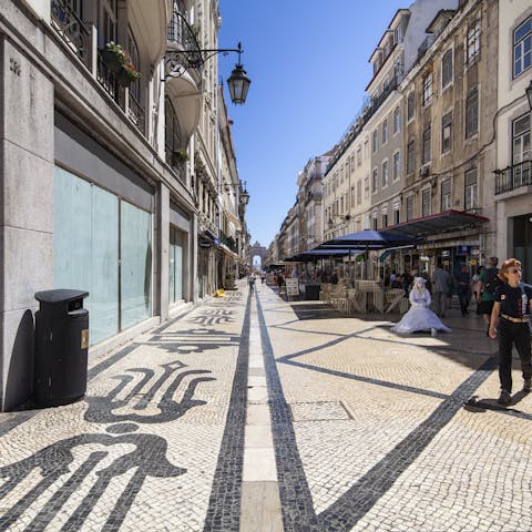 Wander down popular Rua Augusta, a two-minute walk away