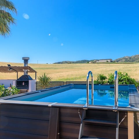Look forward to taking a dip in the lap pool on balmy afternoons