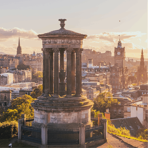 Stay beside Calton Hill, promising great views of the city skyline