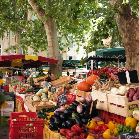 Peruse the regional produce offerings at Marché des Lices, a short walk away