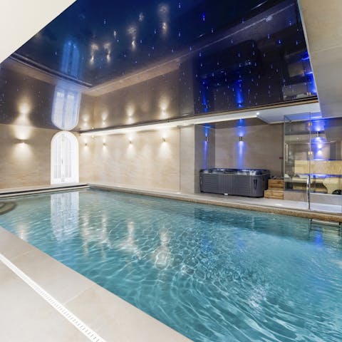 Relax in the Jacuzzi and enjoy swims in the heated pool