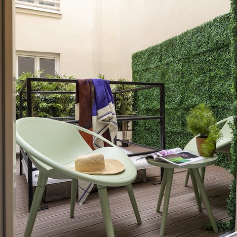Enjoy a private corner of peace on the balcony terrace 