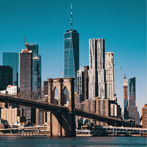 Hop on the subway and be at the historic Brooklyn Bridge in twenty minutes