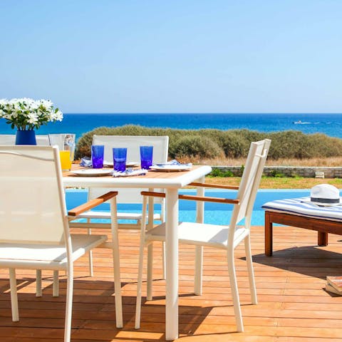 Tuck into an alfresco Cypriot feast while admiring the sea views