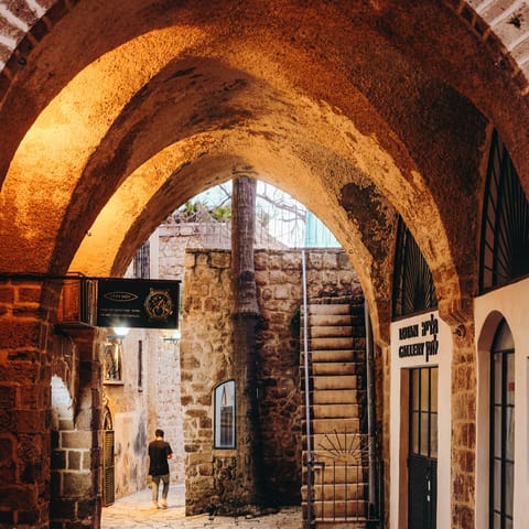 Wander the atmospheric streets of Old Jaffa, just over a five minute walk from this home