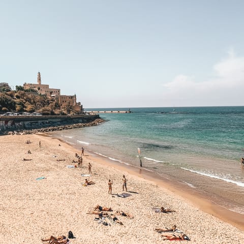 Spend the day on Old Jaffa Beach, just a two-minute stroll away