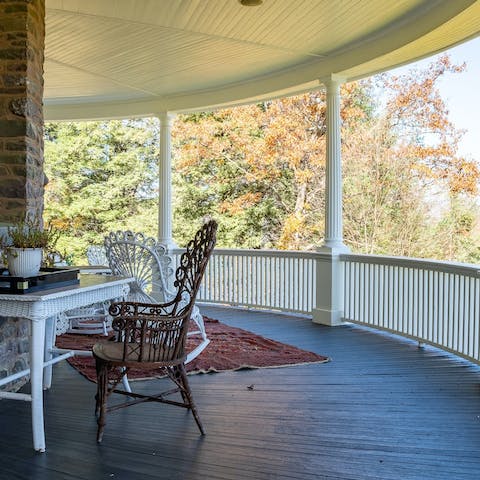 Unwind on the porch with a cocktail before dinner