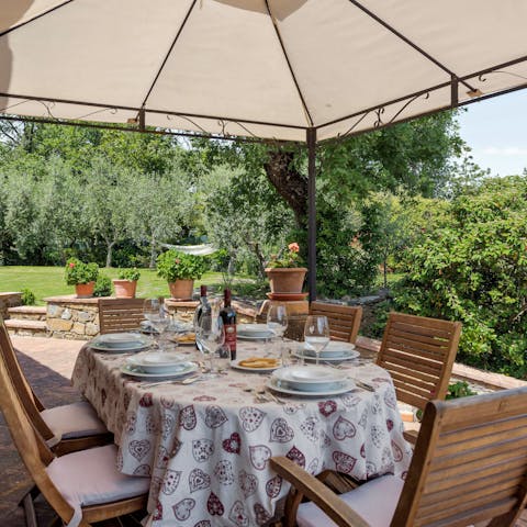 Enjoy a family feast on the garden terrace