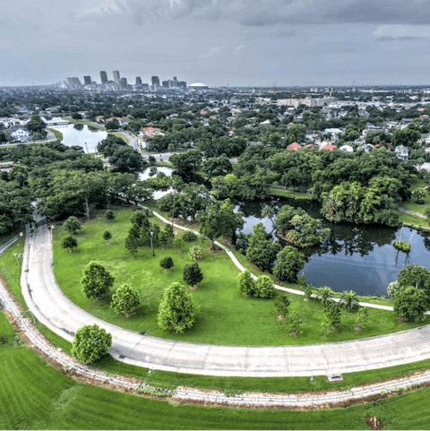 Do like the locals and bike the Lafitte Greenway, just two minutes from your door