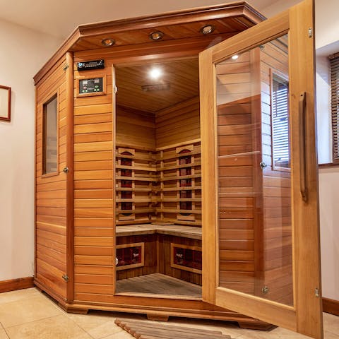 End the evening in the sauna to relax your muscles for tomorrow's  hike