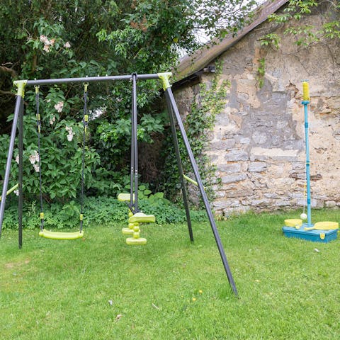 Keep the kids occupied with the swings and swing ball set