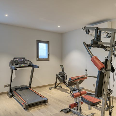 Work up a sweat with a session in the fitness room