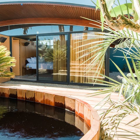 Luxuriate in the cedar Ofuro soaking tub